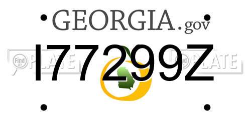 I77299Z Georgia License Plate