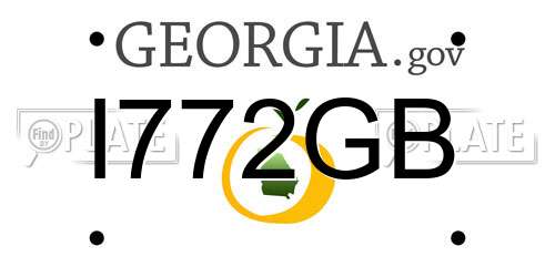 I772GB Georgia License Plate