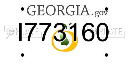 I773160 Georgia License Plate