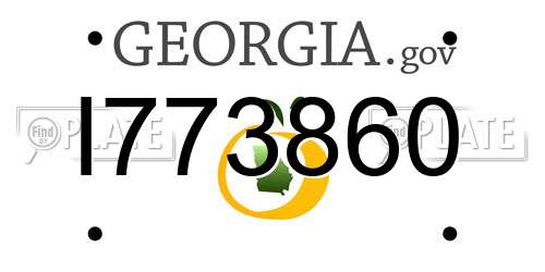 I773860 Georgia License Plate