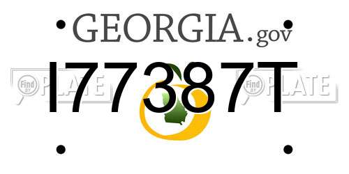 I77387T Georgia License Plate