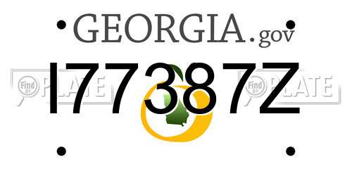 I77387Z Georgia License Plate