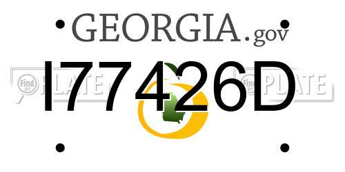 I77426D Georgia License Plate