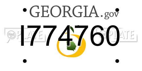 I774760 Georgia License Plate