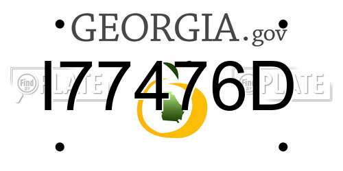 I77476D Georgia License Plate