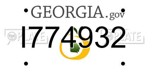 I774932 Georgia License Plate