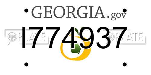I774937 Georgia License Plate