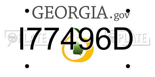 I77496D Georgia License Plate