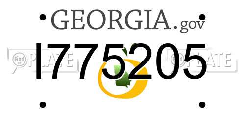I775205 Georgia License Plate