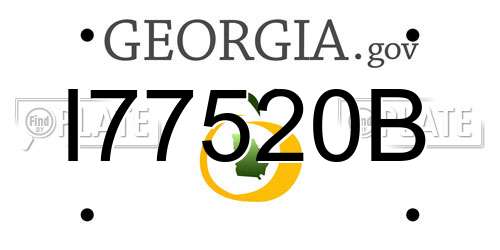 I77520B Georgia License Plate