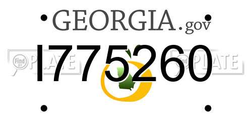 I775260 Georgia License Plate