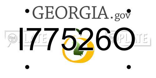 I77526O Georgia License Plate