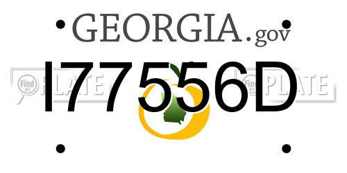 I77556D Georgia License Plate