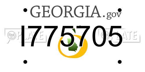 I775705 Georgia License Plate