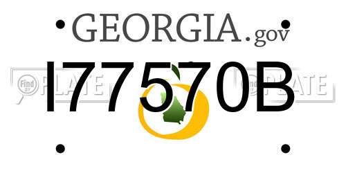 I77570B Georgia License Plate
