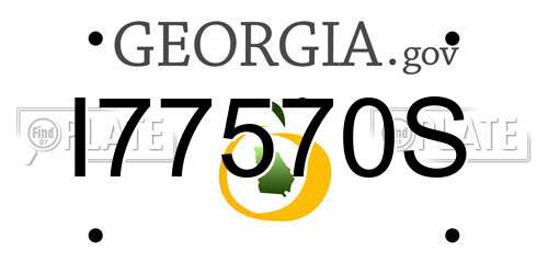 I77570S Georgia License Plate