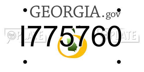 I775760 Georgia License Plate