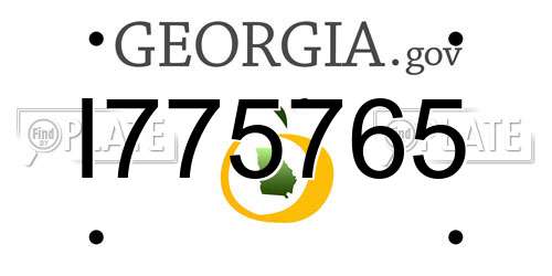 I775765 Georgia License Plate