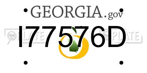 I77576D Georgia License Plate