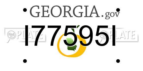 I77595I Georgia License Plate