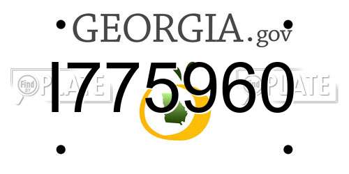 I775960 Georgia License Plate