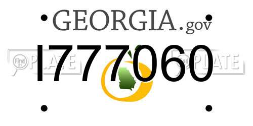 I777060 Georgia License Plate
