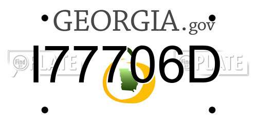 I77706D Georgia License Plate