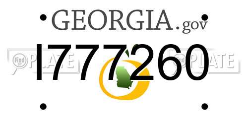 I777260 Georgia License Plate