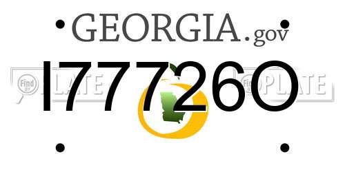 I77726O Georgia License Plate