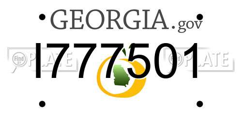 I777501 Georgia License Plate