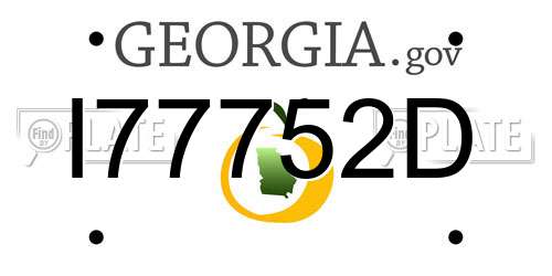 I77752D Georgia License Plate