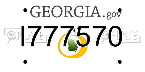 I777570 Georgia License Plate