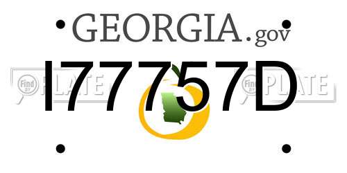 I77757D Georgia License Plate