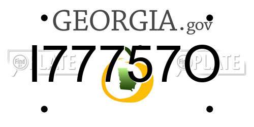 I77757O Georgia License Plate