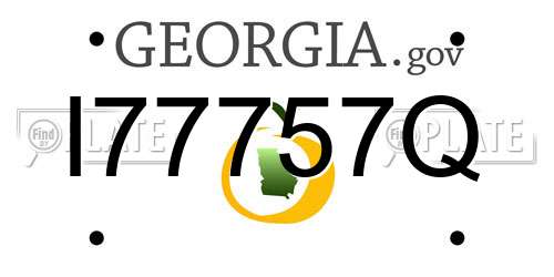 I77757Q Georgia License Plate
