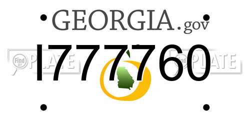I777760 Georgia License Plate