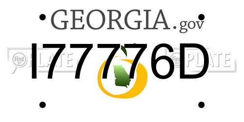 I77776D Georgia License Plate