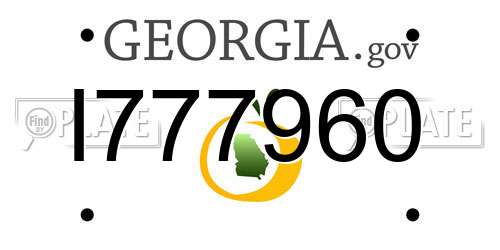 I777960 Georgia License Plate