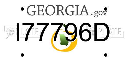 I77796D Georgia License Plate