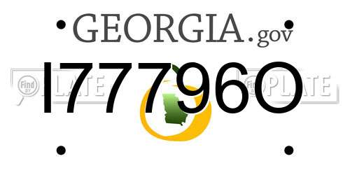 I77796O Georgia License Plate