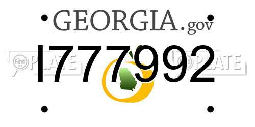 I777992 Georgia License Plate