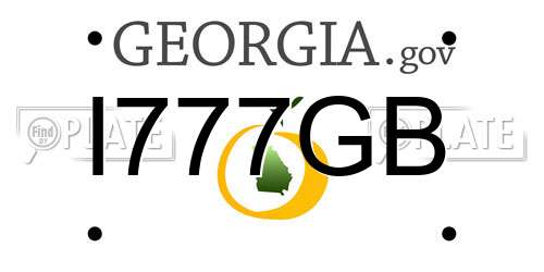 I777GB Georgia License Plate