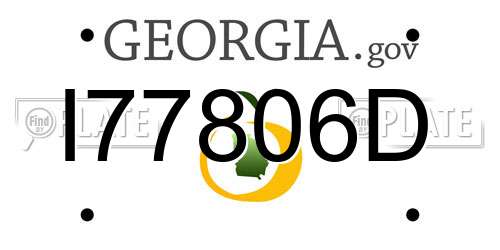 I77806D Georgia License Plate