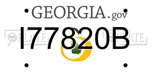 I77820B Georgia License Plate