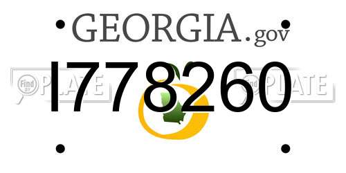 I778260 Georgia License Plate