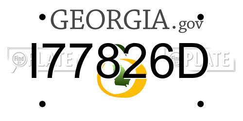 I77826D Georgia License Plate