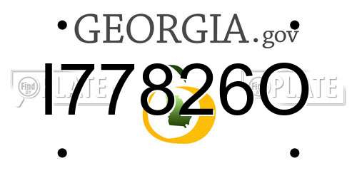 I77826O Georgia License Plate