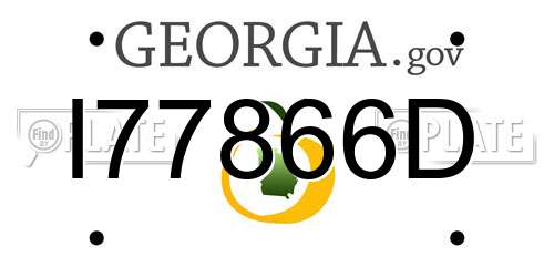I77866D Georgia License Plate