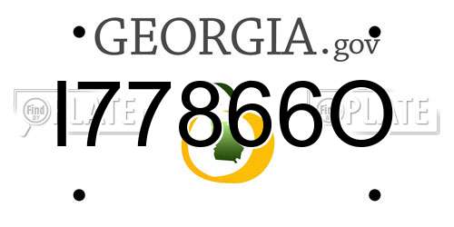I77866O Georgia License Plate