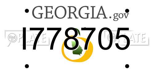 I778705 Georgia License Plate